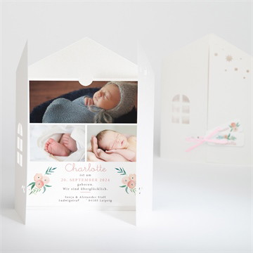 Geburtskarte Glückshäuschen