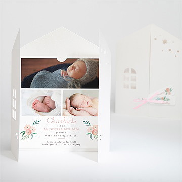 Geburtskarte Glückshäuschen