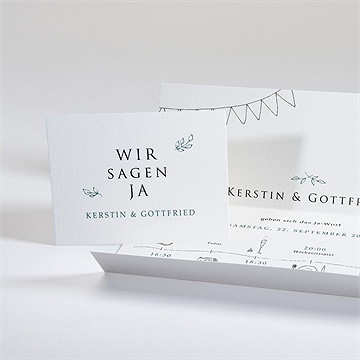 Hochzeitseinladung Blätterkranz Mit Farbenspiel - vue 3