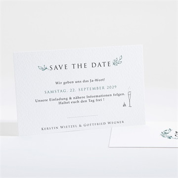 Save the Date Karte Blätterkranz mit farbenspiel