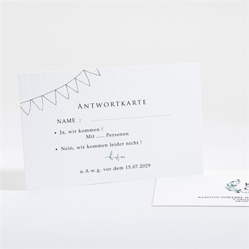 Antwortkarte Hochzeit blätterkranz mit farbenspiel