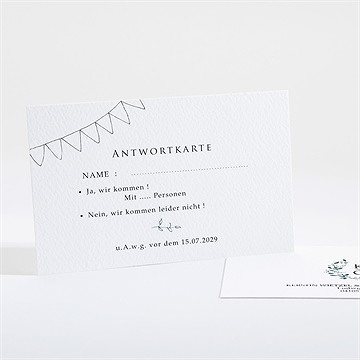 Antwortkarte Hochzeit Blätterkranz Mit Farbenspiel