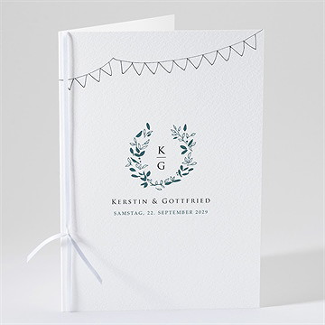 Kirchenheft Hochzeit blätterkranz mit farbenspiel