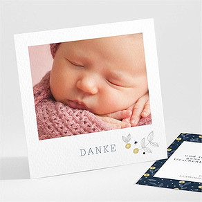 Dankeskarte Geburt blumenranken