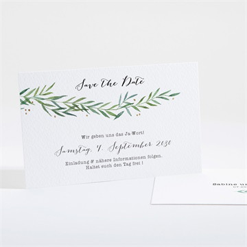 Save the Date Karte zarte blätterranke