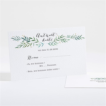 Antwortkarte Hochzeit Zarte Blätterranke