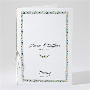Kirchenheft Hochzeit floraler rahmen