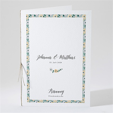 Kirchenheft Hochzeit floraler rahmen