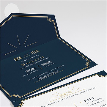 Hochzeitseinladung Art Déco - Vue 2