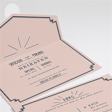 Hochzeitseinladung Art-Déco Design - Vue 2