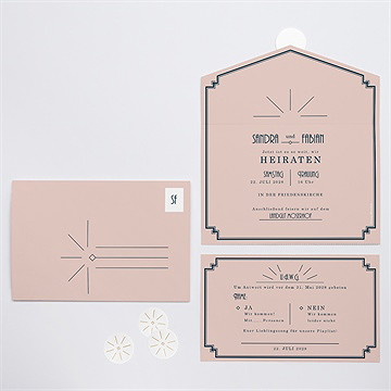 Hochzeitseinladung Art-Déco Design - vue 3