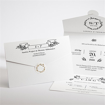 Hochzeitseinladung Retro Chic