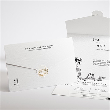 Hochzeitseinladung Kamelie