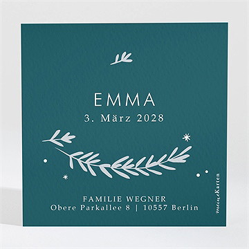 Geburtskarte Grüner Zweig - Sicht 2