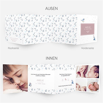 Geburtskarte vögelchen - vue 4