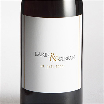 Flaschenetikett Hochzeit eng verbunden