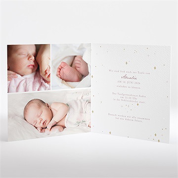 Einladung Taufe Rosa Licht - vue 2