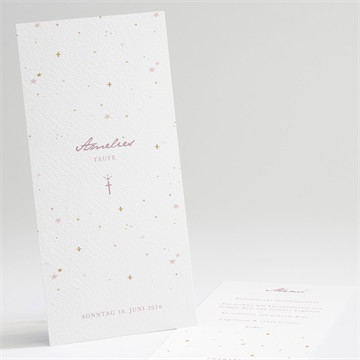 Menükarte Taufe Rosa licht