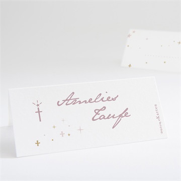 Tischkarte Taufe rosa licht