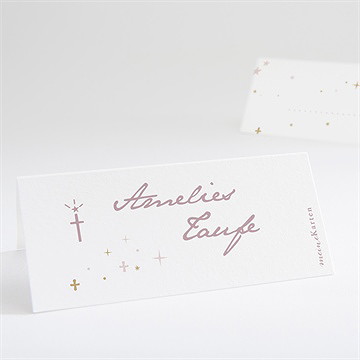 Tischkarte Taufe rosa licht