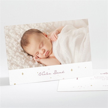 Dankeskarte Taufe rosa licht