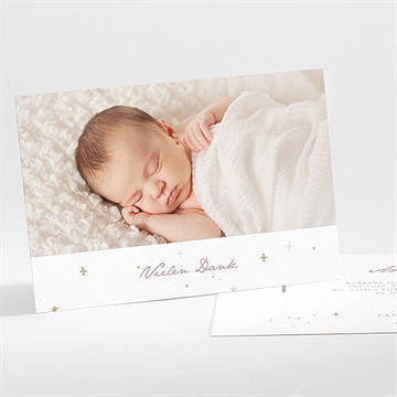 Dankeskarte Taufe rosa licht