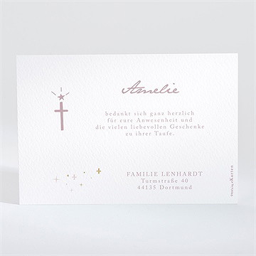 Dankeskarte Taufe rosa licht - Vue 2
