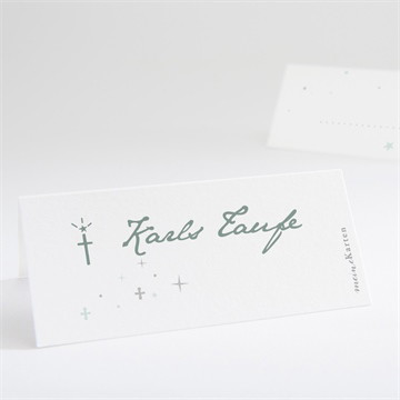 Tischkarte Taufe grünes licht -magnet