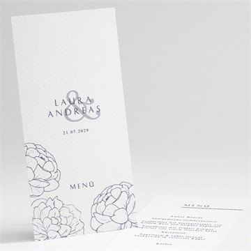 Menükarte Hochzeit pfingstrose