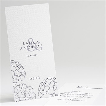 Menükarte Hochzeit pfingstrose