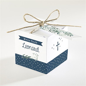 Geschenkbox Taufe pünktchen blau