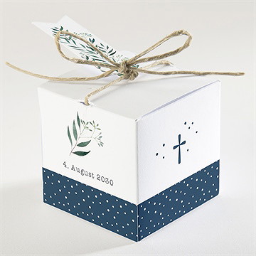 Geschenkbox Taufe pünktchen blau - vue 2