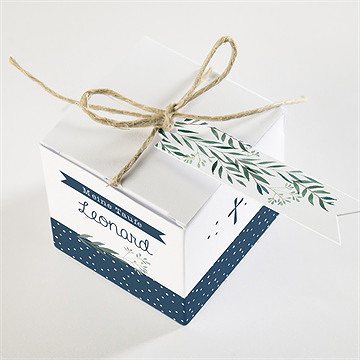 Geschenkbox Taufe pünktchen blau - vue 3