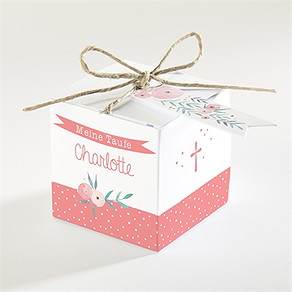Geschenkbox Taufe pünktchen rot