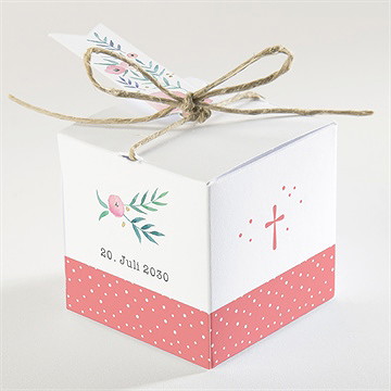 Geschenkbox Taufe pünktchen rot - vue 2