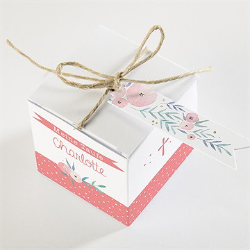 Geschenkbox Taufe pünktchen rot - vue 3