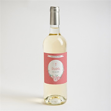 Flaschenetikett Taufe Pünktchen Rot - Vue 2