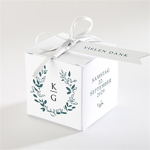 Geschenkbox Hochzeit blätterkranz mit farbenspiel