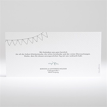 Dankeskarte Hochzeit Blätterkranz Mit Farbenspiel - Vue 2