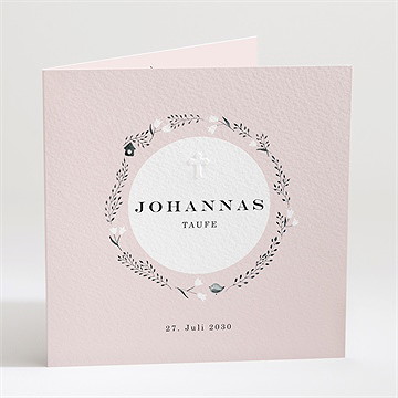 Einladung Taufe Ring Der Natur Rosa