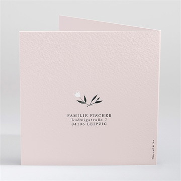 Einladung Taufe Ring Der Natur Rosa - vue 4