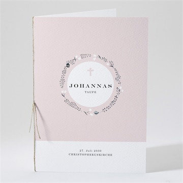 Kirchenheft Taufe ring der natur rosa