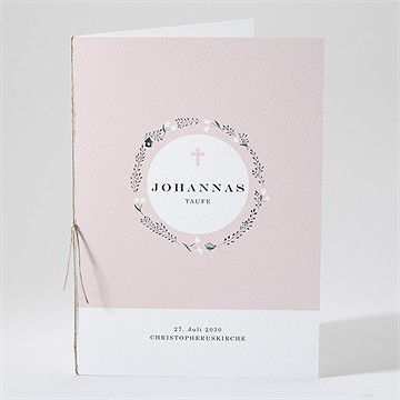 Kirchenheft Taufe ring der natur rosa