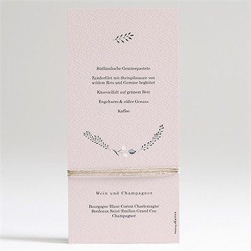 Menükarte Taufe ring der natur rosa - Dos du menu