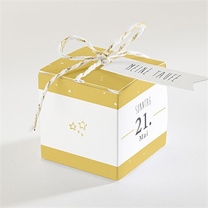 Geschenkbox Taufe unser star gelb