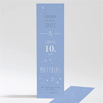 Andenken Taufe Unser Star Blau