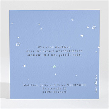 Dankeskarte Taufe unser star blau - Vue 2