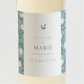 Flaschenetikett Taufe gänseblümchen