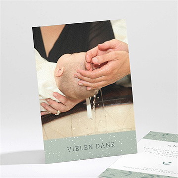 Dankeskarte Taufe blätter im wind