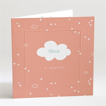 Geburtskarte kleine wolke rosa